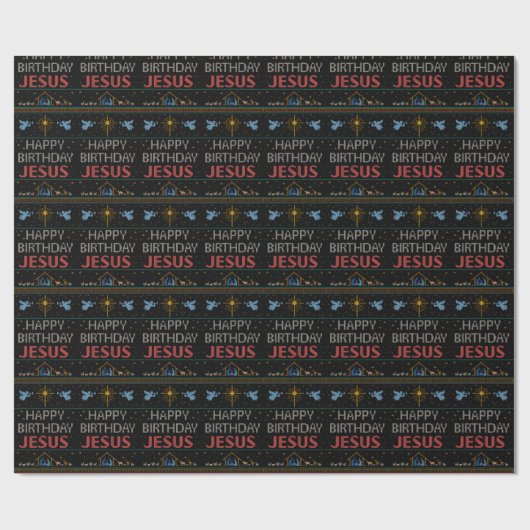 Papier Cadeau Joyeux Anniversaire Jésus Sweater Christian (Plat)