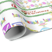 Papier Cadeau Joyeux Anniversaire Joyeux Papier d'enveloppement  (Coin rond)