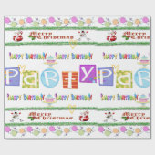 Papier Cadeau Joyeux Anniversaire Joyeux Papier d'enveloppement (Plat)