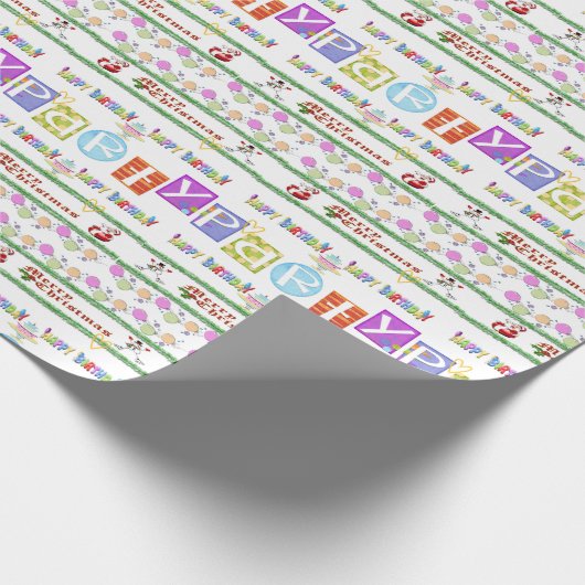 Papier Cadeau Joyeux Anniversaire Joyeux Papier d'enveloppement (Coin)