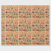 Papier Cadeau Joyeux anniversaire Llama Motif (Plat)