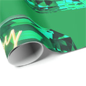 Papier Cadeau Joyeux anniversaire mai Birthstone Emerald (Coin rond)