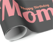 Papier Cadeau Joyeux Anniversaire Maman Blush Pink Wrapping Papi (Coin rond)