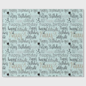 Papier Cadeau Joyeux Anniversaire Menthe (Plat)