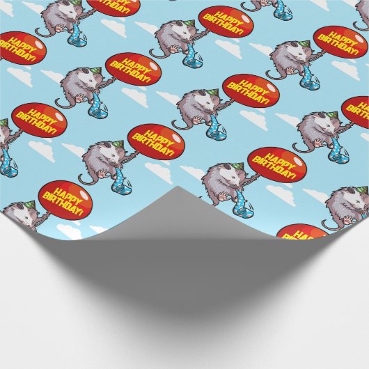 Papier Cadeau Joyeux anniversaire ! Modifier Le Ballons Opossum (Coin)