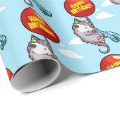 Papier Cadeau Joyeux anniversaire ! Modifier Le Ballons Opossum (Coin rond)