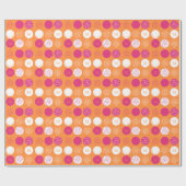 Papier Cadeau Joyeux anniversaire Monogramme rose orange envelop (Plat)