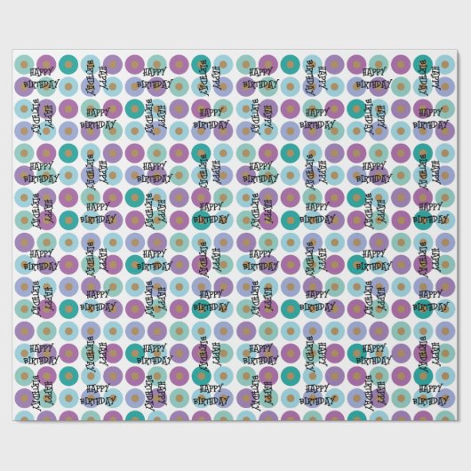 Papier Cadeau Joyeux anniversaire Motif coloré (Plat)