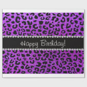 Papier Cadeau Joyeux anniversaire néon pourpre parties scintilla (Plat)