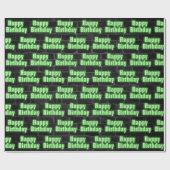 Papier Cadeau Joyeux anniversaire Neon sur brique (Plat)