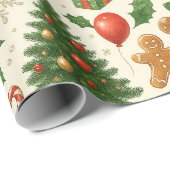Papier Cadeau Joyeux Anniversaire Noël (Coin rond)