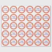 Papier Cadeau Joyeux anniversaire orange violet (Plat)