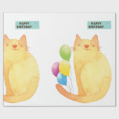 Papier Cadeau Joyeux Anniversaire Papier à envelopper Chat Dame (Plat)