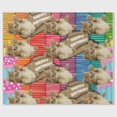 Papier Cadeau Joyeux Anniversaire Papier à envelopper Chat Dame (Plat)