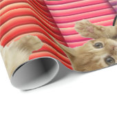 Papier Cadeau Joyeux Anniversaire Papier à envelopper Chat Dame (Coin rond)