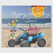 Papier Cadeau Joyeux Anniversaire Papier Boy Beach Bum (Plat)