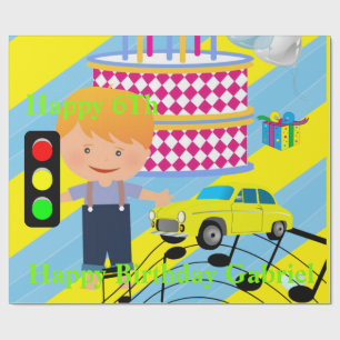 Papier Cadeau Joyeux Anniversaire Papier Boy Voiture