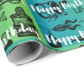 Papier Cadeau Joyeux Anniversaire Papier Cadeau, Pêche, Cadeau P (Coin rond)