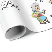 Papier Cadeau Joyeux Anniversaire Papier Enveloppant Joyeux Anni (Coin rond)