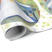 Papier Cadeau Joyeux Anniversaire Papier Enveloppant Matte (Coin rond)