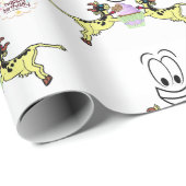 Papier Cadeau Joyeux Anniversaire Papier Enveloppant Vache Cupca (Coin rond)