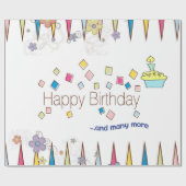 Papier Cadeau Joyeux Anniversaire Papier papier FUN Cupcake (Plat)