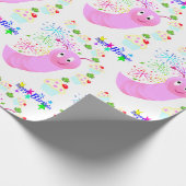 Papier Cadeau Joyeux Anniversaire Papier Pink Worm Cupcakes (Coin)