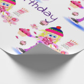 Papier Cadeau Joyeux Anniversaire Papier Wacky Girl (Coin)