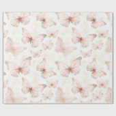 Papier Cadeau Joyeux Anniversaire Papillons Roses (Plat)