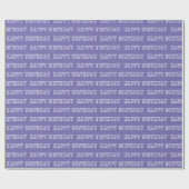 Papier Cadeau Joyeux anniversaire periwinkle violet motif modern (Plat)