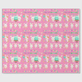 Papier Cadeau Joyeux Anniversaire Petites Lapines Fille (Plat)