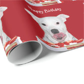 Papier Cadeau Joyeux anniversaire Pitbull (Coin rond)