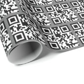 Papier Cadeau Joyeux anniversaire QR Code sur Grey (Coin rond)