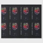 Papier Cadeau Joyeux Anniversaire Red Strawberries papier d'enve (Plat)