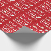 Papier Cadeau Joyeux Anniversaire rouge blanc nom personnalisé m (Coin)