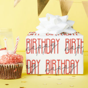 Papier Cadeau Joyeux anniversaire rouge et noir