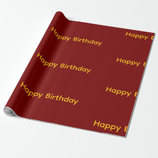 Papier Cadeau Joyeux Anniversaire (Rouge & Jaune)