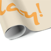 Papier Cadeau Joyeux anniversaire ! Script Décontracté Orange Au (Coin rond)