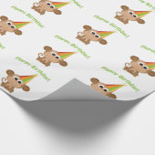 Papier Cadeau Joyeux Anniversaire ! Singe (Coin)