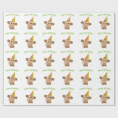 Papier Cadeau Joyeux Anniversaire ! Singe (Plat)