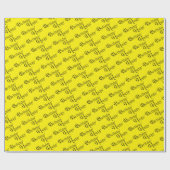 Papier Cadeau Joyeux anniversaire sur jaune (Plat)