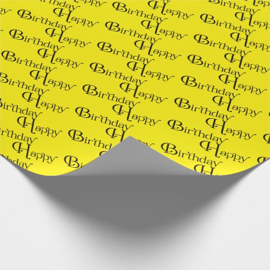 Papier Cadeau Joyeux anniversaire sur jaune (Coin)
