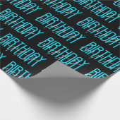 Papier Cadeau Joyeux Anniversaire Sur Noir (Coin)