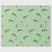 Papier Cadeau Joyeux anniversaire sur papier vert pâle (Plat)