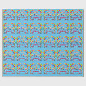 Papier Cadeau Joyeux Anniversaire Thème Bleu  (Plat)