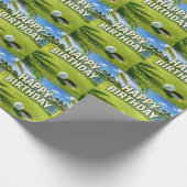 Papier Cadeau Joyeux Anniversaire Thème Golf Floride  (Coin)