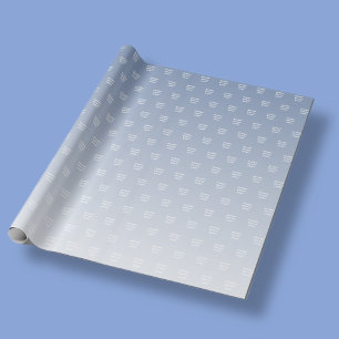 Papier Cadeau Joyeux Anniversaire & Tout Nom Ombré Bleu Clair