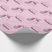 Papier Cadeau Joyeux anniversaire | Unicorn Ajouter un nom (Coin)