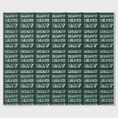 Papier Cadeau Joyeux Anniversaire vert foncé Noël moderne (Plat)