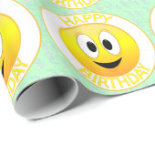 Papier Cadeau Joyeux Anniversaire visage souriant (Coin rond)